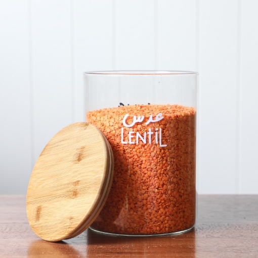 Picture of Airtight Glass Jar - Bamboo Lid 3 L -Straight 