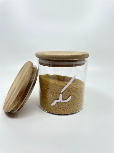 Picture of Airtight Glass jar 450 ml (10 * 10) - Natural Acacia Lid