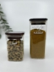 Picture of Square Airtight glass jar 350 ml - Dark Wood