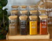 Picture of Three Tier Stand 12 Square Jars 350 ml Set - Natural Bambo  