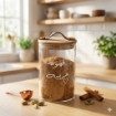 Picture of Leather lid jar with gold nails -Large