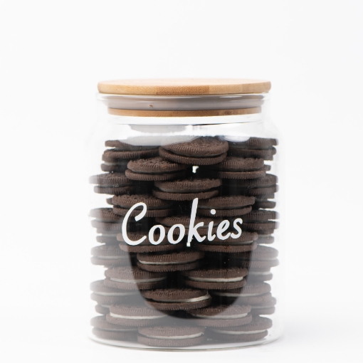Picture of Airtight glass Jar 2 Liters - Natural Wood Lid